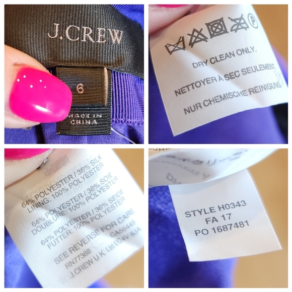 NWT J. Crew Silk Blend Purple Satin Pleated Midi Skirt Size 6 Party Event - Picture 5 of 14